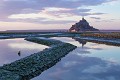  Mont St Michel , baie, reflet
 coucher de soleil 